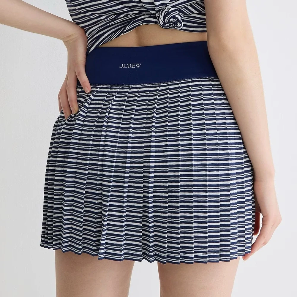 J.Crew Active pleated mini skirt in stripe BQ913